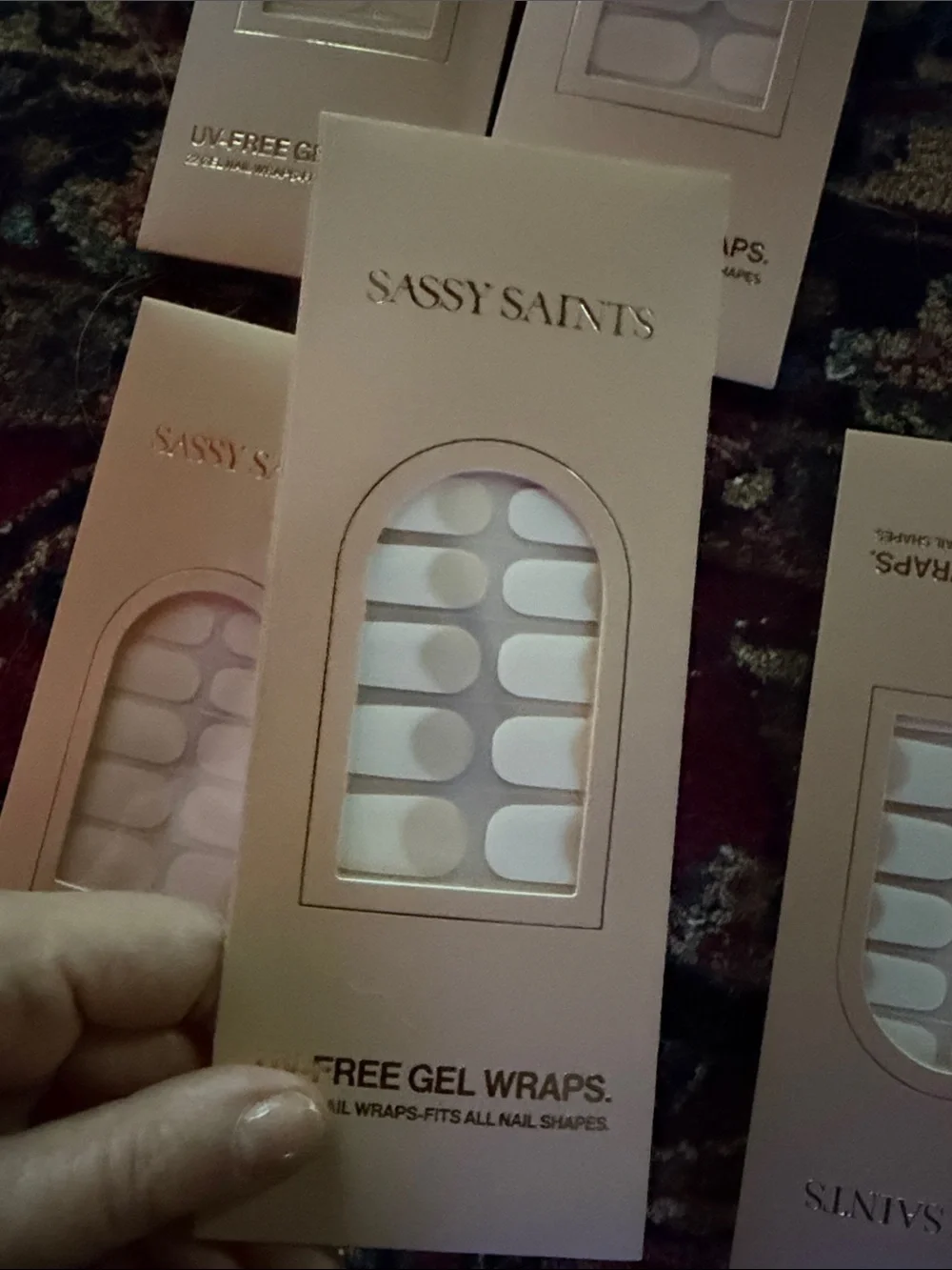 UV-Free Gel Nail Wraps - Pink & White Designs